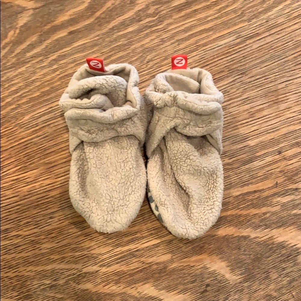 Beige Zutano Booties 18 months